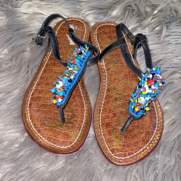 EUC Sam Edelman Beaded Shell Gabrielle Sandal Size 7 - Picture 4 of 11